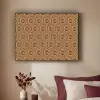 Okergeel - Patroon - Bloem - Donkerblauw Textielframe zwart klein 947 -sfeer1