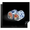 Sushi - Delfts blauw - Rijst - Vis - Elegant Inductie beschermer vinyl 3mm middel -3d