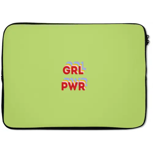 Grl pwr - Groen - Rood - 3D laptophoes neopreen klein -zkaufland3dotto