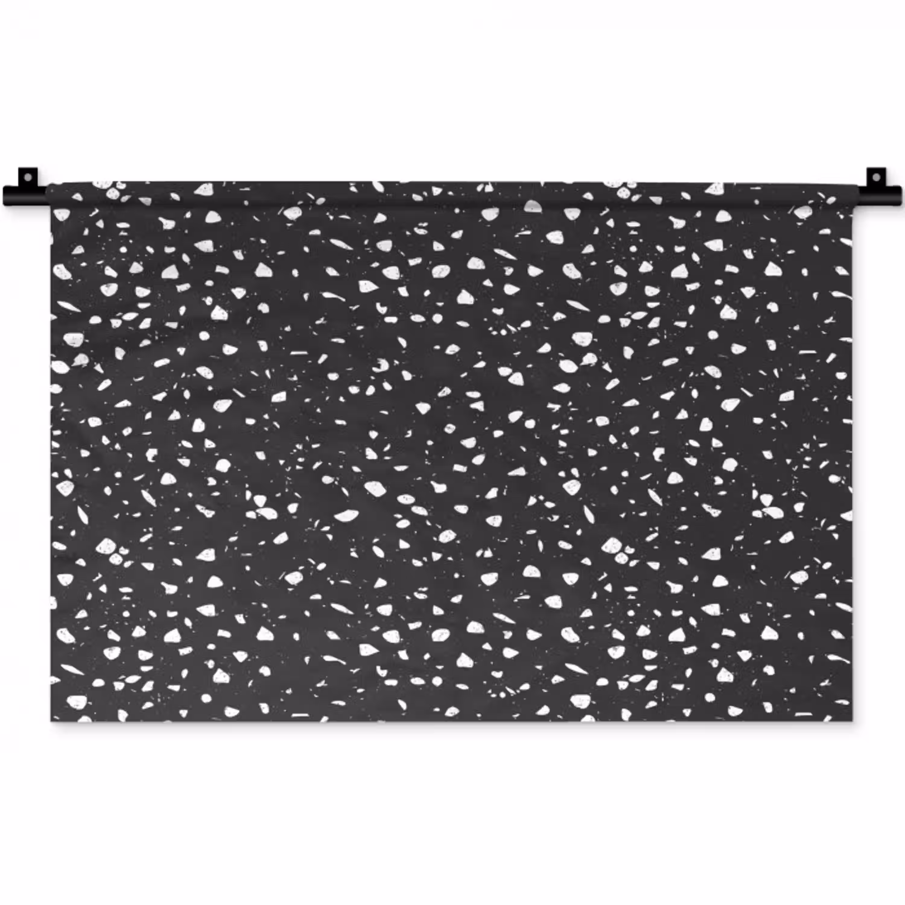 Terrazzo -  Patroon - Zwart - Wit Wandkleed katoen klein 269 -zz3d