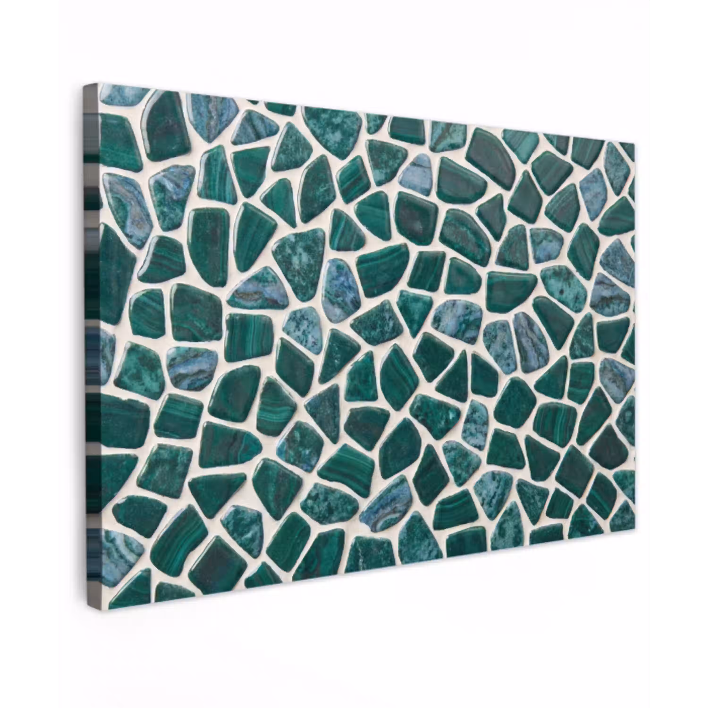 Textuur - Steen - Groen - Abstract - Patroon Tuinposter op houten frame 2 cm dik klein -3d