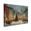 Kerstsfeer - Stadsplein - Kleurrijk canvas 2cm klein -z3d