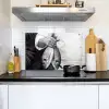 Vissen - Chef - Zwart - Wit Inductie beschemer met haakjes klein -sfeer2