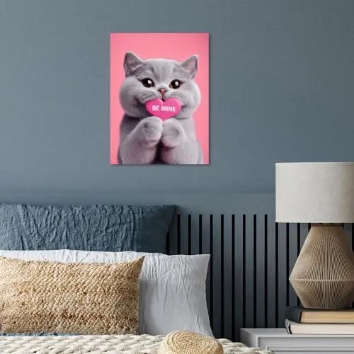 Kat - Valentijn - Roze - Liefde poster papier klein -sfeer2