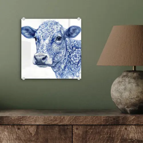 Illustratie - Koe - Blauw plexiglas 5mm klein -sfeer3