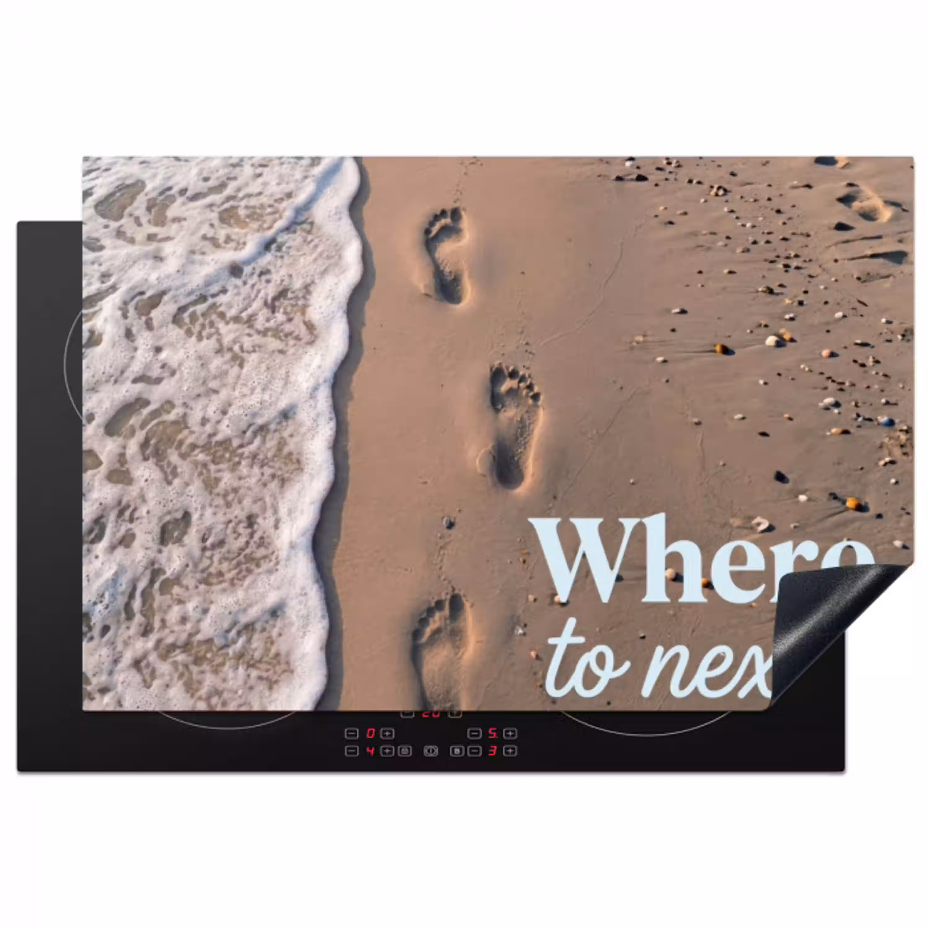 Where to next - Strand - Voetstappen Inductie beschermer vinyl 3mm klein -3d