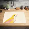 Vogel - Minimalistisch - Geel Inductie beschermer vinyl 3mm klein -sfeer5