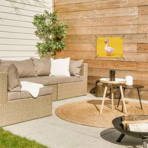 Eend - Zonnebril - Geel tuinposter los doek klein -sfeer4
