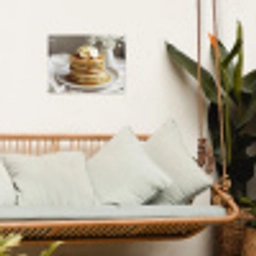 Pannenkoeken - Banaan - Siroop - Wit - Beige tuinposter los doek klein -sfeer7