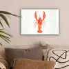 Kreeft - Waterverf - Aquarel - Oranje canvas 2cm klein -sfeer1