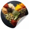 Specerijen - Mix - Hartvorm - Zwart Wandcirkel behangsticker klein -3d
