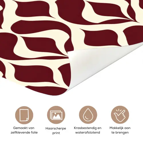 Rood - Druppelpatroon - Grafisch deurposter klein 289 -closeup_NL