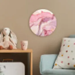 Goud - Marmer - Roze Wandcirkel kunststof plaat 5mm dik klein -tsfeer1_kind