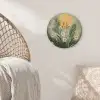 Bloemen - Bladeren - Zon - Groen Akoestische PET Vilt - Rond klein -sfeer4