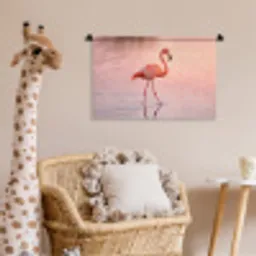 Flamingo - Water - Roze Wandkleed katoen klein -wsfeer5_kind