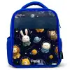 Dieren - Astronaut - Planeten - Sterren Kinderrugzak - Blauw middel -3d