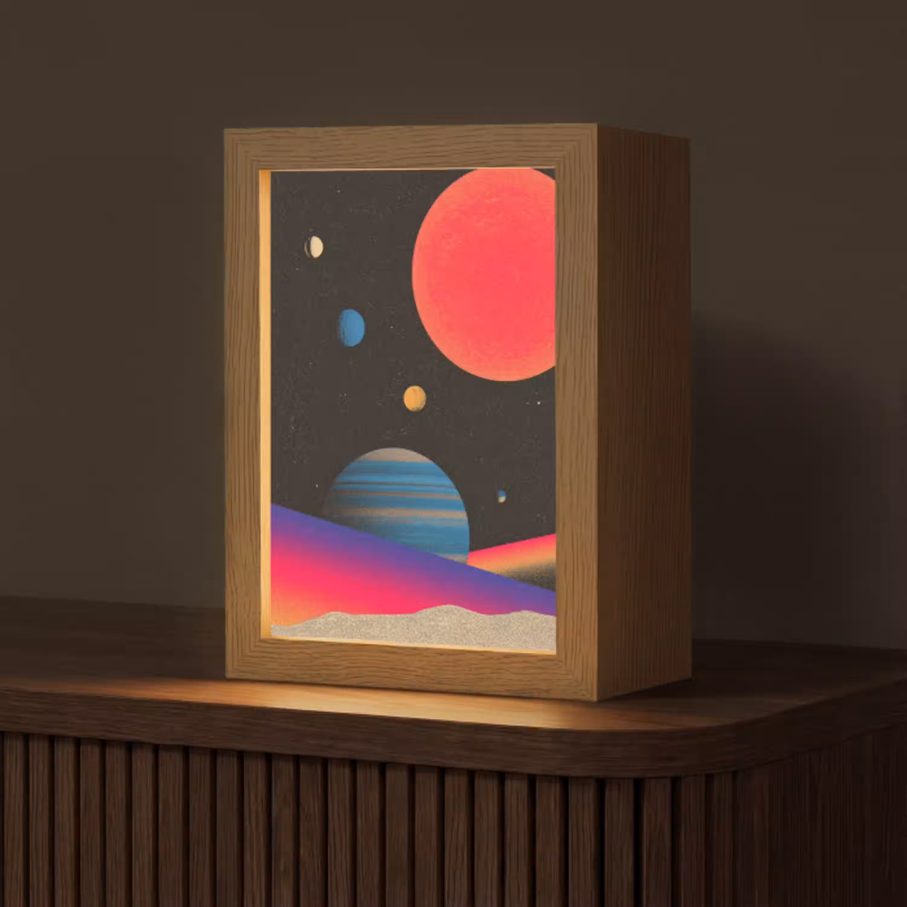 Hemel - Planeten - Felgekleurd Light Box met kabel (Tafellamp) klein -z3d_website