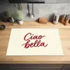 Ciao bella - Rood - Wit - Minimalistisch Inductie beschermer vinyl 3mm klein -sfeer5
