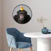 Chimpansee - Badeend - Grijs Fotolijst rond zonder passe partout klein -sfeer2