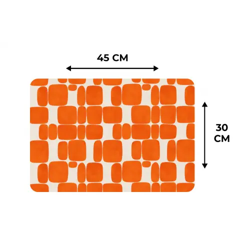 Patroon - Retro - Oranje Placemat vinyl groot 368 -specs