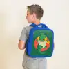 Dino - Groen - Planeet Kinderrugzak - Blauw middel -sfeer2