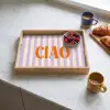 Ciao - Quote - Pastel - Strepen Dienblad Rechthoek middel -sfeer2