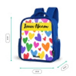 Hartjes - Patroon - Kleurrijk Kinderrugzak - Blauw middel -productfoto_formaten