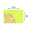 Groen - Smiley - Bonjour - Roze Placemat vinyl groot -specs