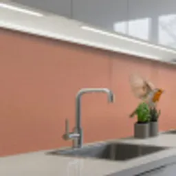 Roodborst - Natuur - Roze keuken achterwand 2 middel -3d_schuin