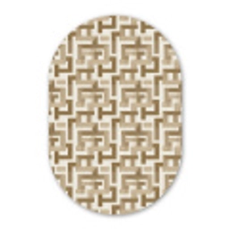 Geometrisch - Retro - Bruin Wandcirkel Ovaal Forex klein 630 -3d