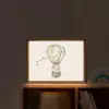 Luchtballon - Olifant - Watercolor - Beige - Dieren Light Box met batterij (Wandlamp kind) middel -sfeer1_kind