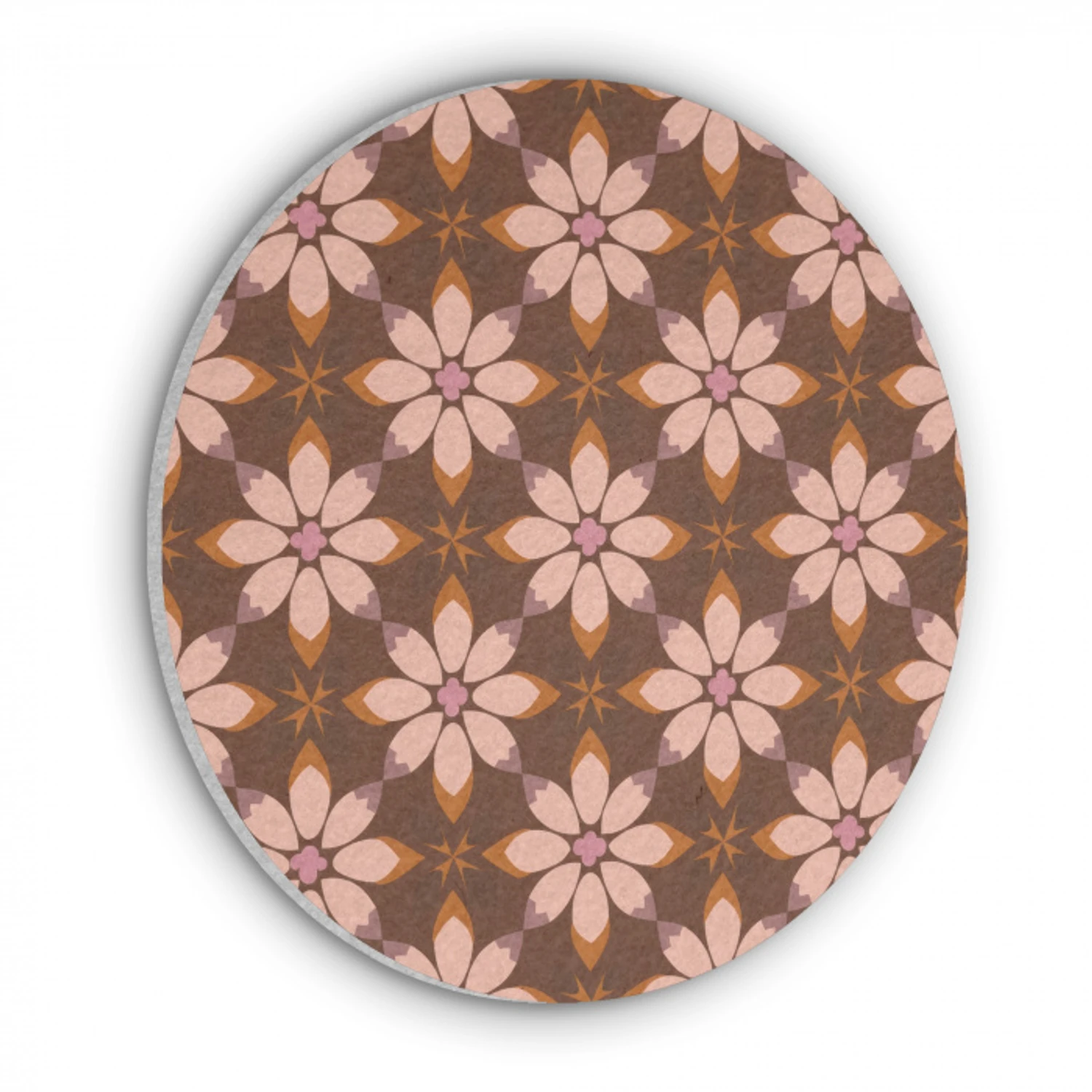 Klassiek - Retro - Bruin Akoestische PET Vilt - Rond klein 838 -3d