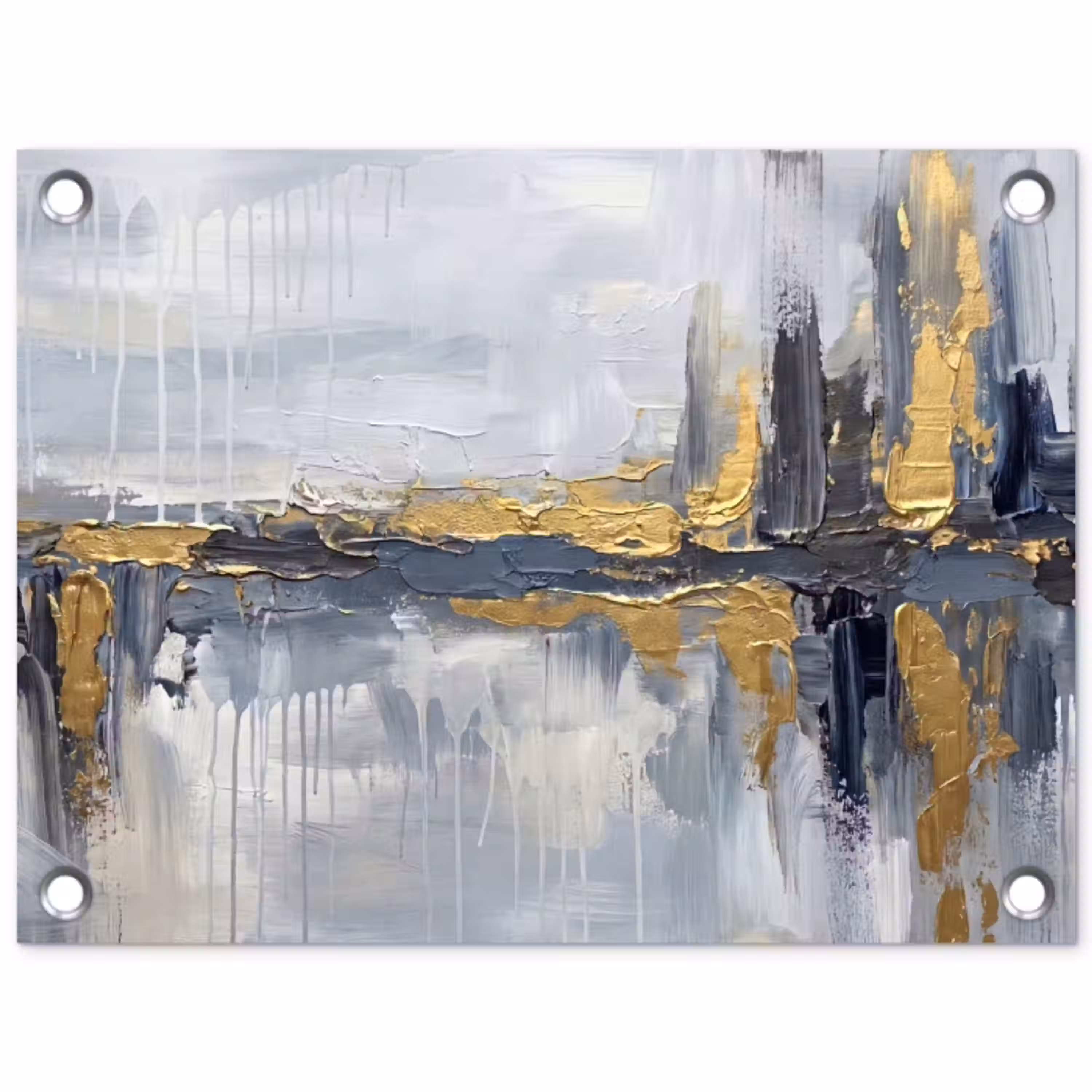 Abstract - Structuur - Goud - Grijs - Modern tuinposter los doek klein -3d