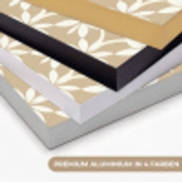 Bloemen - Patroon - Beige Textielframe zwart klein 947 -USP_kleurenDE