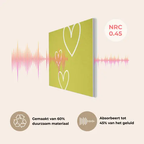 Groen - Hartjes - Wit PET vilt klein -USP_NL