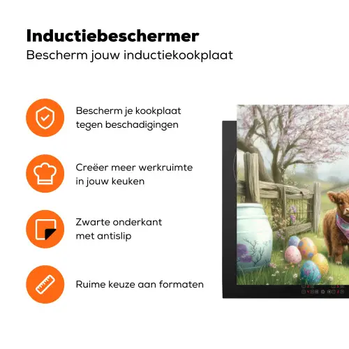 Schotsehooglanders - Paaseieren - Lente Inductie beschermer vinyl 3mm klein -zzzzzzz-td-ups