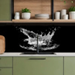 Water - Splash - Water - Zwart keuken achterwand 2 middel -sfeer3
