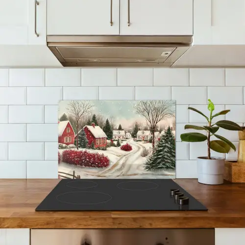 Kerstsfeer - Landelijk - Rood keuken achterwand spatscherm klein -sfeer2