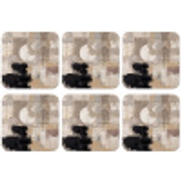 Abstract - Cirkel - Modern - Beige - Zwart - Minimalistisch onderzetter kurk middel -zkaufland3dotto