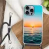 Zee - Zeilboot - Zonsondergang Hoesje iPhone 16 Pro Max met koord klein -sfeer4