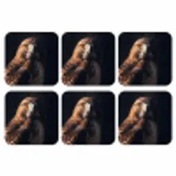 Roofvogel - Buizerd - Bruin onderzetter kurk middel -3d