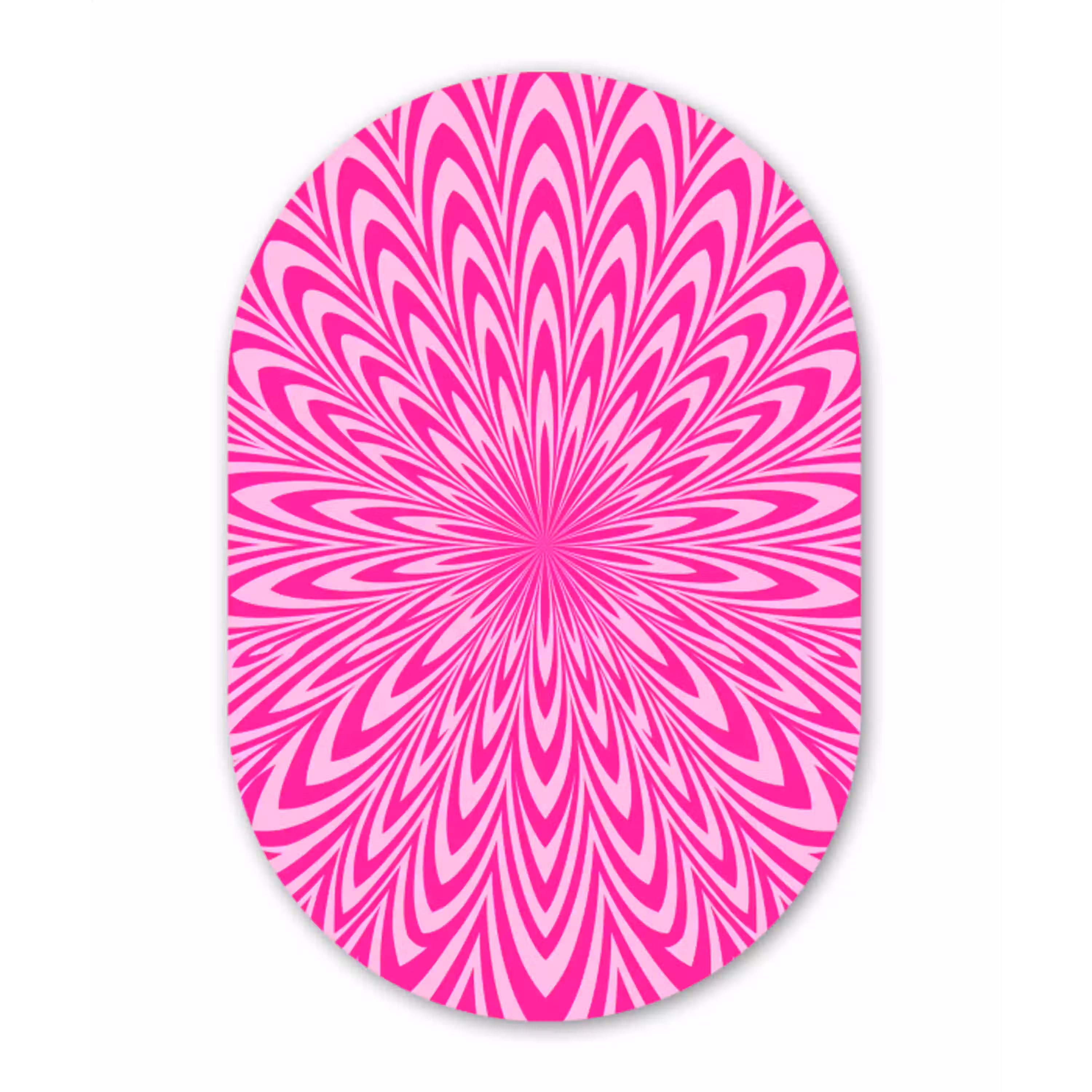 Patroon - Optisch - Roze Wandcirkel Ovaal Glas middel -3d