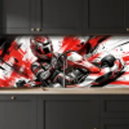 Kart - Coureur - Snelheid - Rood keuken achterwand 2 middel -sfeer1