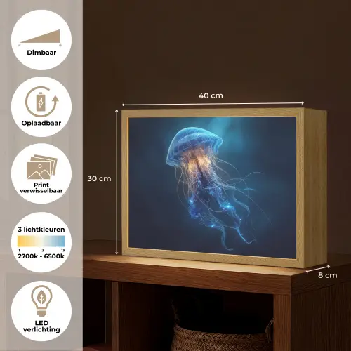 Kwal - Lichtgevend - Tentakels - Blauw Light Box met batterij (Wandlamp) middel -USP_websiteoverzichtNL