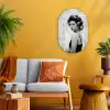 Edgy - Vrouw - Zwart - Wit Wandcirkel Ovaal Forex klein -sfeer4