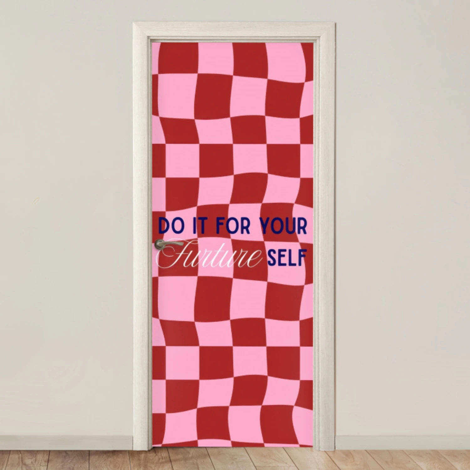 Furture - Geblokt - Rood deurposter klein -3d_beige
