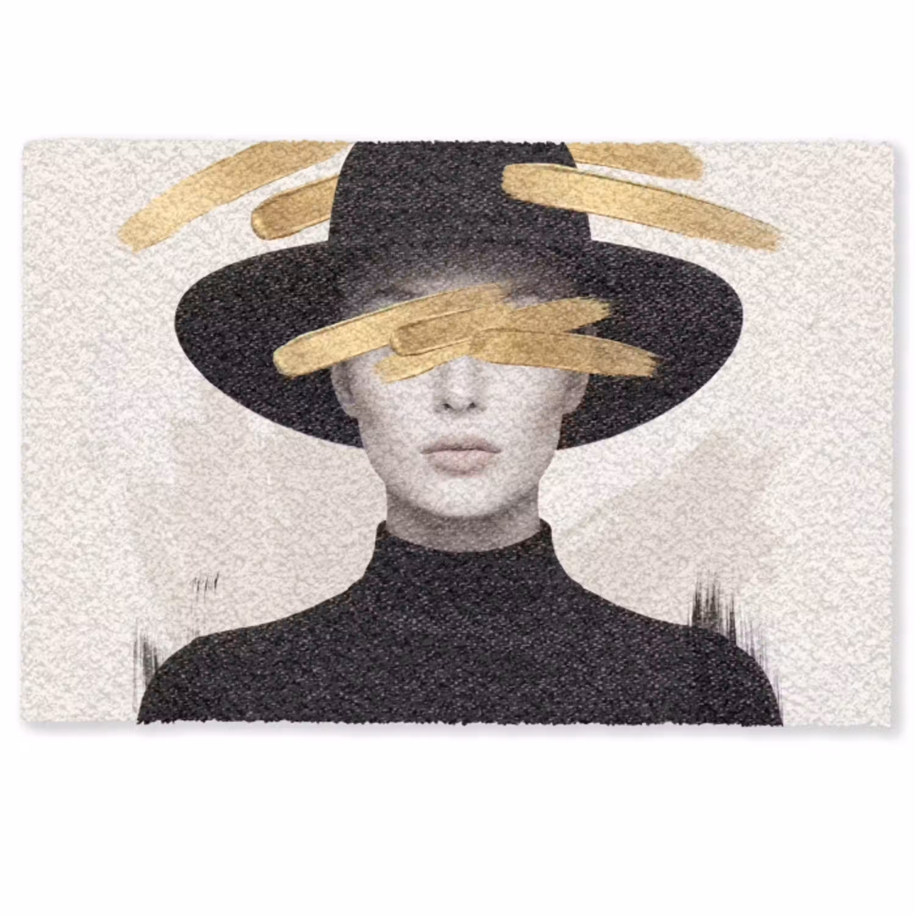 Vrouw - Portret - Modern - Goud - Kunst Deurmat klein -zkaufland3d