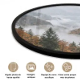 Bergen - Vallei - Mist - Herfst - Natuur Fotolijst rond zonder passe partout klein -closeup_FR