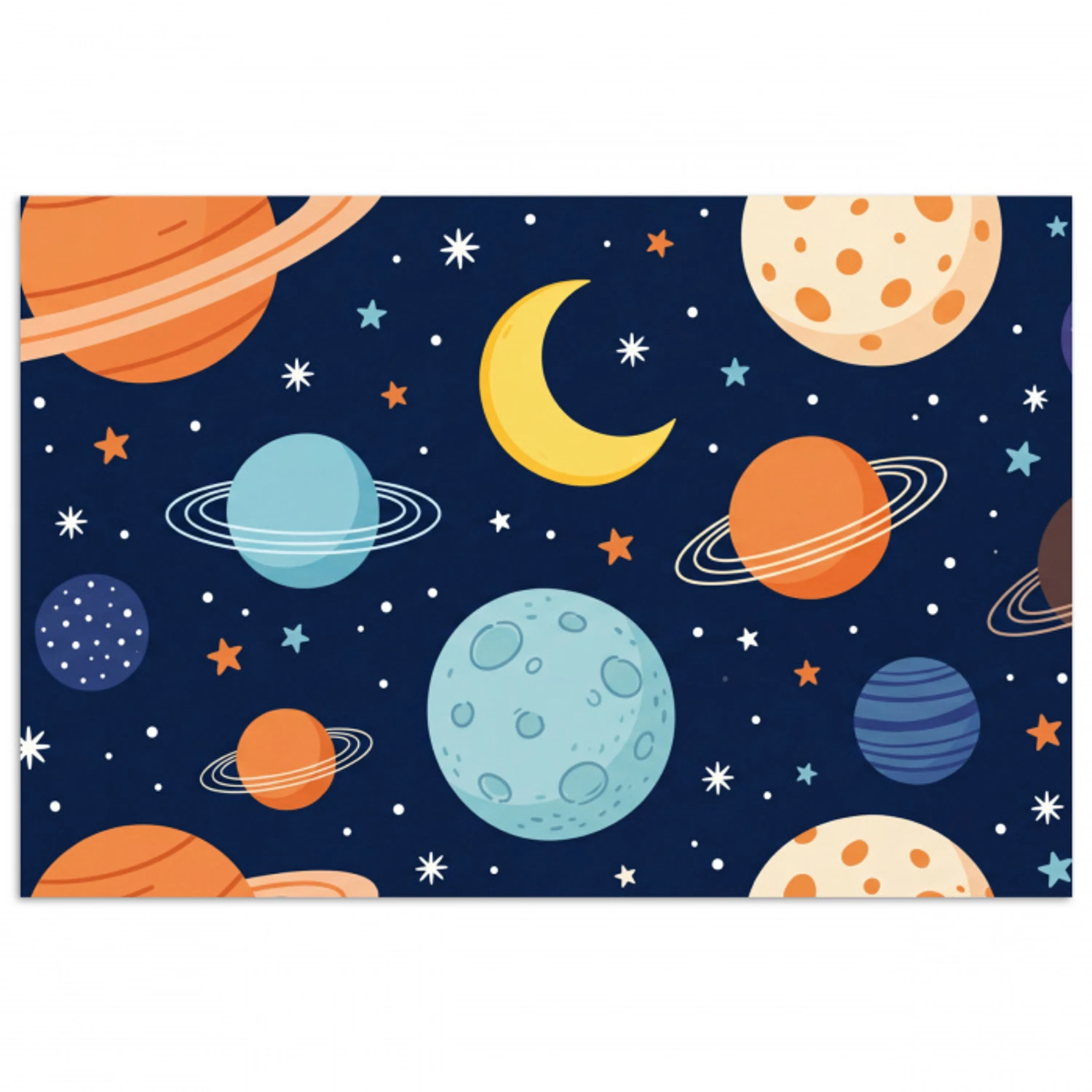 Ruimte - Planeten - Kleurrijk poster papier klein -3d