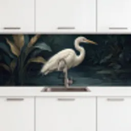 Reiger - Water - Natuur - Modern - Wit keuken achterwand 2 middel -3d